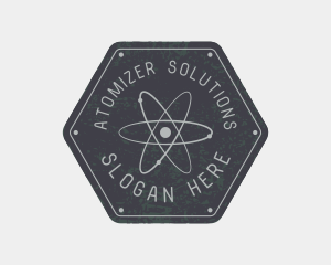 Hexagon Atomic Badge logo design