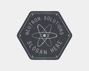 Neutron - Hexagon Atomic Badge logo design