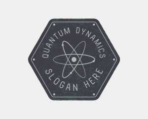 Physics - Hexagon Atomic Badge logo design