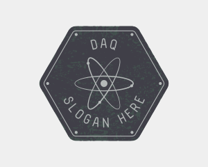 Research - Hexagon Atomic Badge logo design