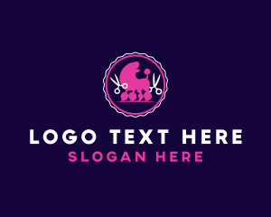 Shelter - Poodle Dog Grooming Scissor logo design