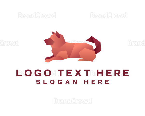 Geometric Sitting Dog Logo