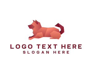 Pup - Geometric Sitting Dog logo design