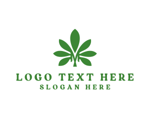 Green Leaf - Cannabis Marijuana Plant logo design