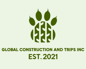 Green - Bear Paw Print Forest logo design