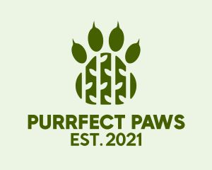 Bear Paw Print Forest  logo design