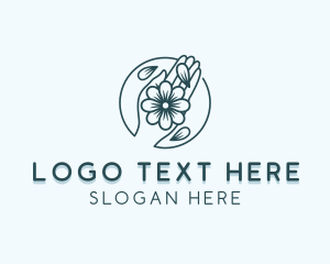 Organic - Flower Hand Skincare logo design
