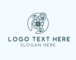 Healing - Flower Hand Skincare logo design