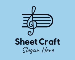 Sheet - Sheet Music Clef logo design