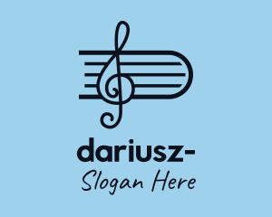 Composer - Sheet Music Clef logo design