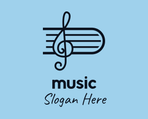 Sheet Music Clef logo design