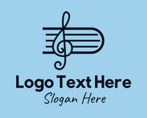 Music Store - Sheet Music Clef logo design