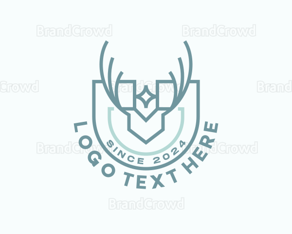 Deer Shield Crest Logo