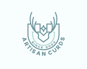 Deer Shield Crest logo design