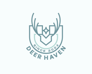 Deer Shield Crest logo design