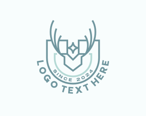 Deer - Deer Shield Crest logo design