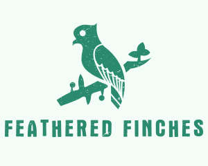 Green Perched Bird logo design