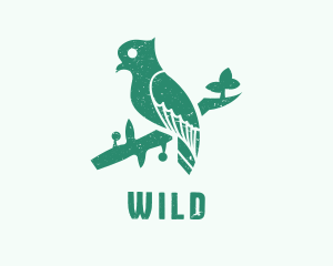 Bird - Green Perched Bird logo design