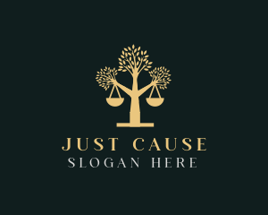 Justice - Justice Scale Tree logo design