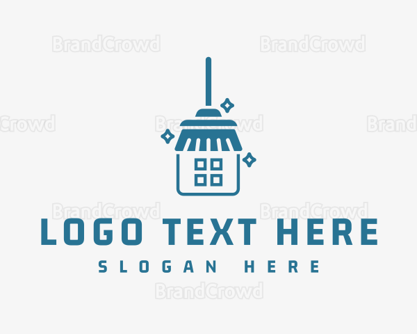 Broom House Clean Logo