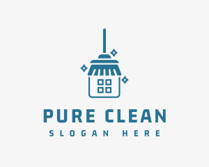 Broom House Clean logo design