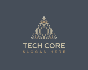 Tech Developer Pyramid logo design