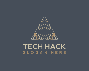 Tech Developer Pyramid logo design