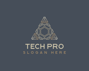 Tech Developer Pyramid logo design