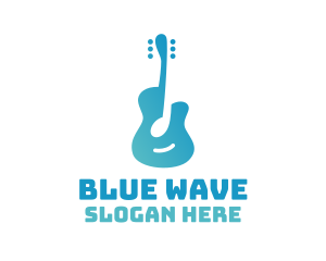 Blue Guitar Note logo design