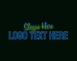 80s - Neon Club Wordmark logo design