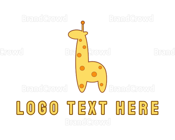 Cute Yellow Giraffe Logo