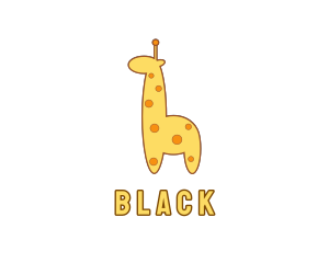 Cute Yellow Giraffe logo design