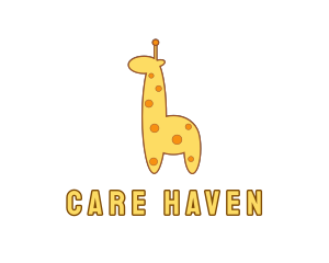 Nursing - Cute Yellow Giraffe logo design