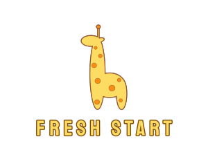 Young - Cute Yellow Giraffe logo design