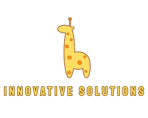 Cute Yellow Giraffe logo design