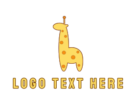Young - Cute Yellow Giraffe logo design