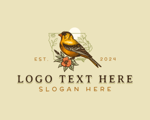 Vintage - Iowa American Goldfinch logo design