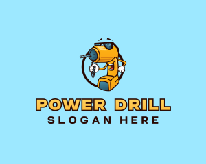 Construction Power Tool Drill logo design