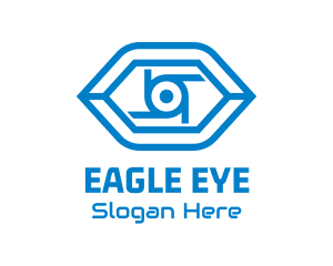 Blue Security Camera Eye logo design