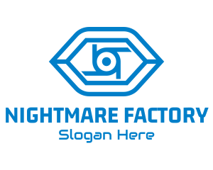 Blue Security Camera Eye logo design