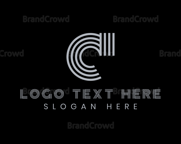 Professional Stripe Company Letter C Logo
