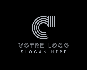 Professional Stripe Company Letter C Logo