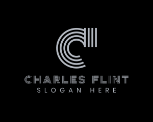 Professional Stripe Company Letter C logo design