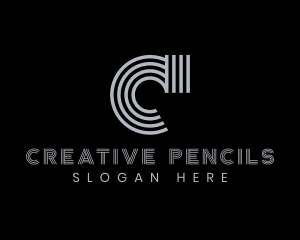 Professional Stripe Company Letter C logo design