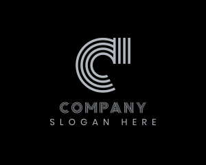 Professional Stripe Company Letter C logo design