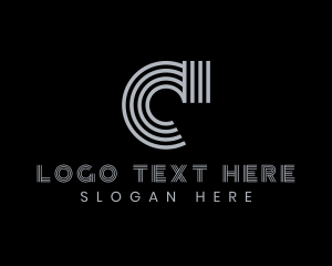 Company - Professional Stripe Company Letter C logo design