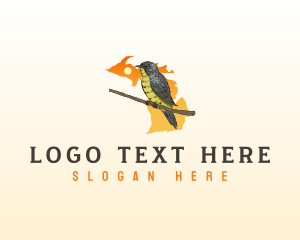 Geography - Michigan Kirtland's Warbler Bird logo design