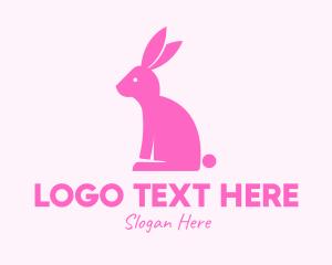 Pet Shop - Pink Bunny Rabbit logo design