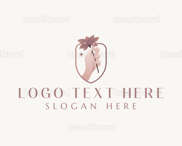 Flower Hand Beautician Logo