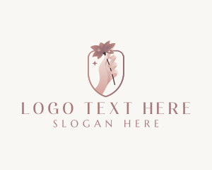 Flower Hand Beautician Logo